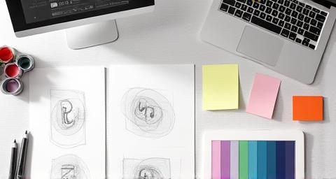 Logo tasarımı eskizleri ve moodboardlar