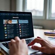 Bilgisayarda kurs seçeneklerini inceleyen kişi